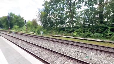 HUGE CUMSHOT ON ASS!!! / missed my train so I fucked a random hot blonde girl at the Train Station