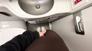 I couldn't wait to get home and went to masturbate in the airplane toilet. Was I burned?