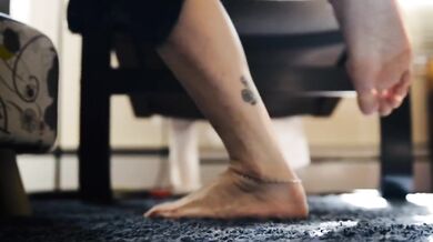 Stare into my hot milf soles as you lay beneath me