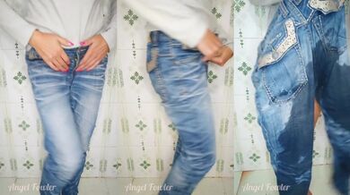 Desperately wetting my Jeans and Dirty Panties during Period - Angel Fowler