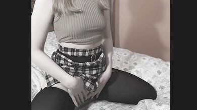 Blonde in a short skirt homemade porn