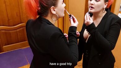 cum on my wife's face while she was waiting for a taxi to go on a business trip