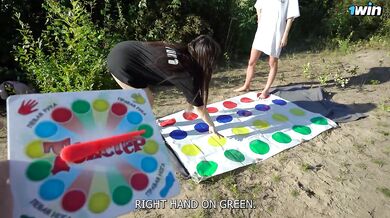 Twister Strip Game: Double Blowjob Challenge in the Forest - YouTube Show
