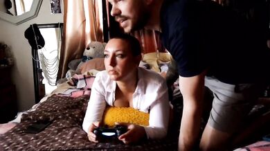 (Free Full Length) Real Free Use Couple Fucking While Gaming with Cumshot on Big Latina Booty