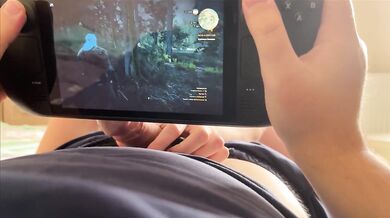Stepmom sucked and jerked me off while I was playing The Witcher 3 on Steam Deck