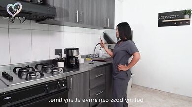 I am the maid of my Boss, After cleans his house, I should clean his cock with my mouth