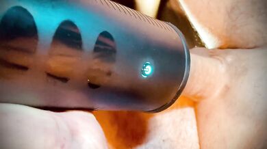 I cum in a vibrating masturbator. Kiiroo.