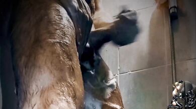A pleasant combination of shower and handjob!