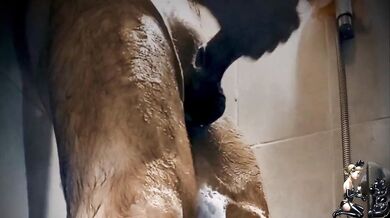 A pleasant combination of shower and handjob!