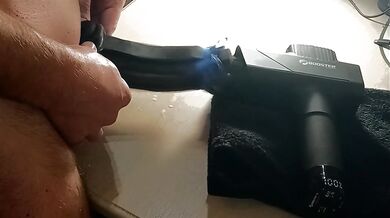 I milked my cock dry with this vibrating latex sleeve!