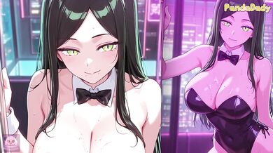 Frill Shiranui (不知火フリル) from Oshi no Ko - big tits bunny blow job on top