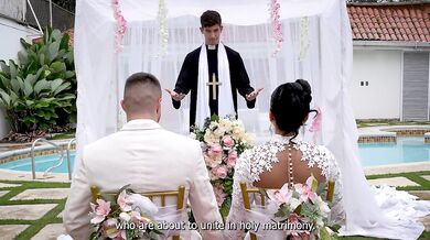 PRIEST FUCKS HIS BRIDE ON THEIR WEDDING DAY IN THE BATHROOM - MARIANA MARTIX