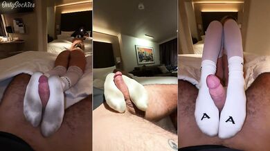 Blondie Loves Giving Vacation Sockjobs In Stockings! - POV