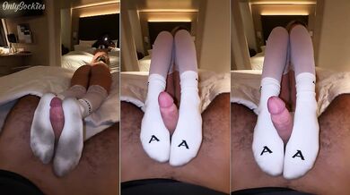 Blondie Loves Giving Vacation Sockjobs In Stockings! - POV