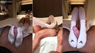 Blondie Loves Giving Vacation Sockjobs In Stockings! - POV