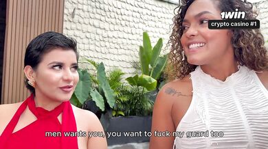 I fuck my best friend's bodyguard's big black cock and swallow all his cum! Carla Morelli & Rioc69