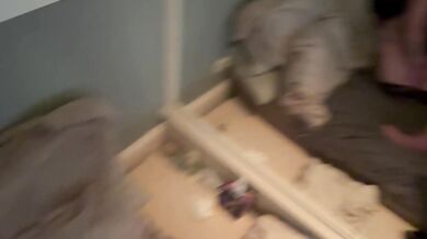 Mirror deep throat blowjob