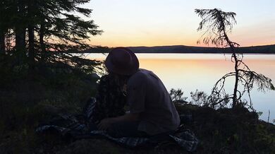 Love at a Lake in the Sunset - RosySky - 4K 30fps