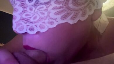 White lace blowjob