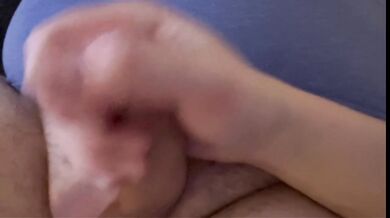 Cuddle whit his dick and watching hokey at the same time
