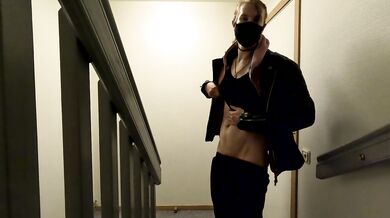 Masturbating in my apartment stairwell