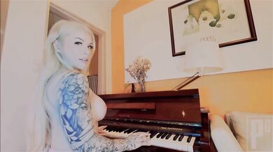 Austiralian Blonde Gags On Black Cock