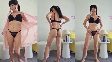 Sexy asian milf lotion play