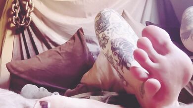 Foot worship tease