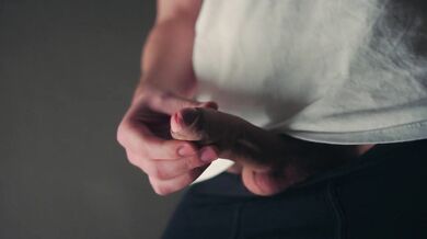 Teasing my dick in my underwear and then jerking off