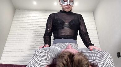 I stride toward you slowly, my little worm, light a cigarette, and with a wicked smile lower my full, juicy ass right onto your chest. Feel your breat