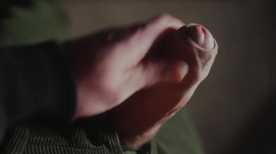 Pulling my smooth foreskin up and down until I cum