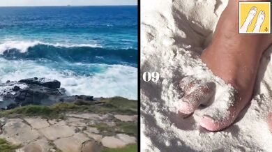 Sand is squeaking reminds me of our squeaking bed - Manlyfoot Road trip