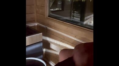 HOT sauna handjob in luxury hotel HOMEMADE