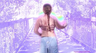 Jazzabelle Rox flashing in public making content while on holidays