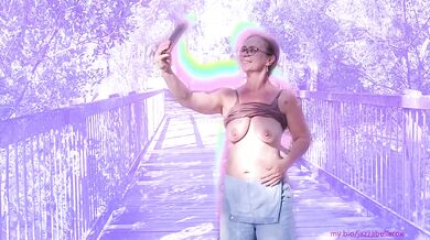 Jazzabelle Rox flashing in public making content while on holidays