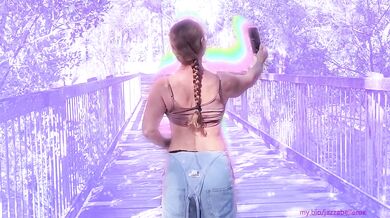 Jazzabelle Rox flashing in public making content while on holidays