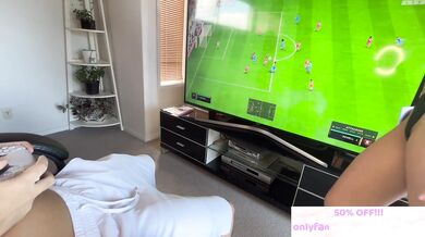 I WAS HORNY AND HE WASN'T GIVING ME ATTENTION SO I SUCKED HIS COCK WHILE PLAYING FIFA!!!
