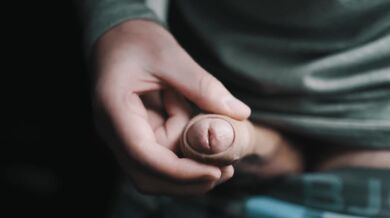 White uncut dick pulsating cum in 4K