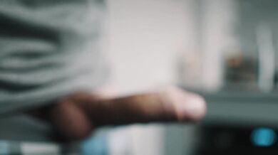 White uncut dick pulsating cum in 4K
