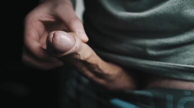White uncut dick pulsating cum in 4K