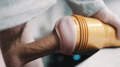 Big white dick fucking fleshlight in 4K
