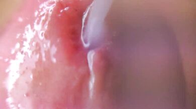 extreme macro close up of intense cumshots orgasm