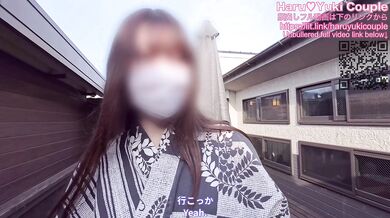 Cherry blossom viewing date and creampie in cowgirl position at an open-air hot spring