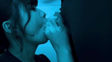 Female college student vacuum blowjob cum swallowing with mouth ejaculation