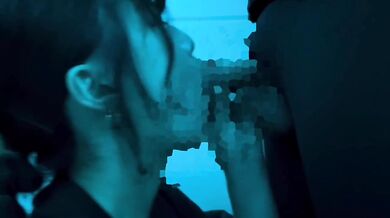 Female college student vacuum blowjob cum swallowing with mouth ejaculation