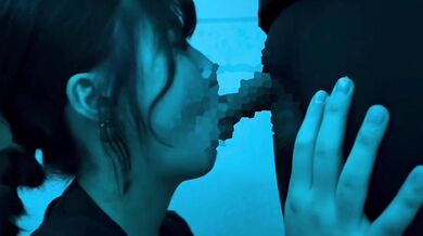 Female college student vacuum blowjob cum swallowing with mouth ejaculation