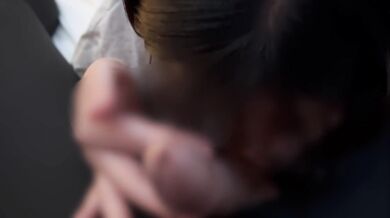 girl with glasses who does testicle licking and cock sucking