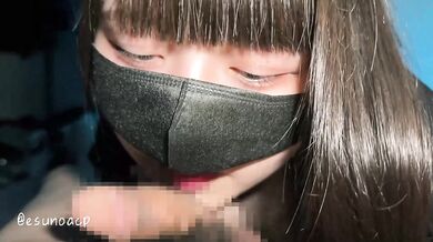 [POV] Japanese woman giving a slow blowjob while staring at her