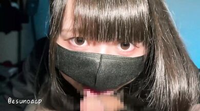 [POV] Japanese woman giving a slow blowjob while staring at her