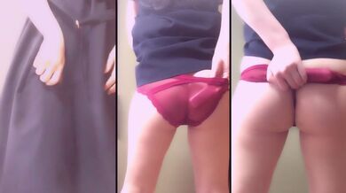 Squatting while applying a rotor to the clitoris. Chubby Japanese amateur. Fanny masturbation.